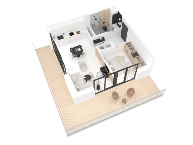 Grundriss Layout Luxusapartment Model 1