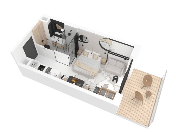 Grundriss Layout Luxusapartment Model 3